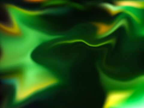 Abstract green and yellow fluid liquid background with soft gradient waves