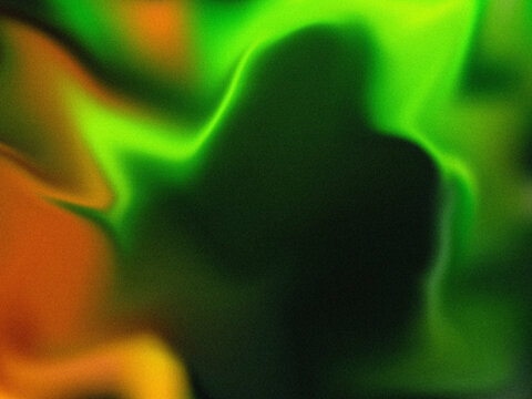 Abstract fluid background with vibrant green and orange gradient colors and grainy texture