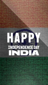 Happy Independence Day India Poster With Indian Flag Tricolor Ashoka Chakra Grunge Background