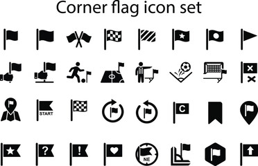 Corner flag icon set for football tournament and soccer field design © Anika