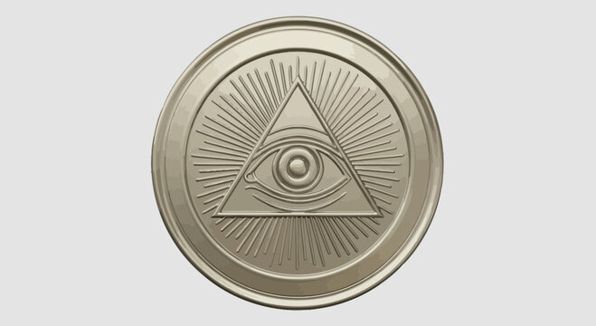 All seeing eye in triangle symbol 3.