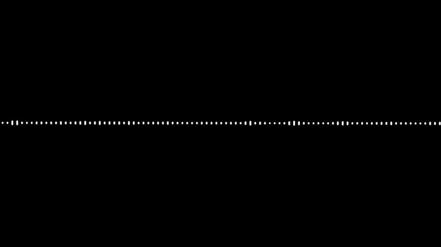 Sound wave audio spectrum black background, audio waveform spectrum animation.White line audio wave visualization on transparent background.Sound wave animation isolated on black background.