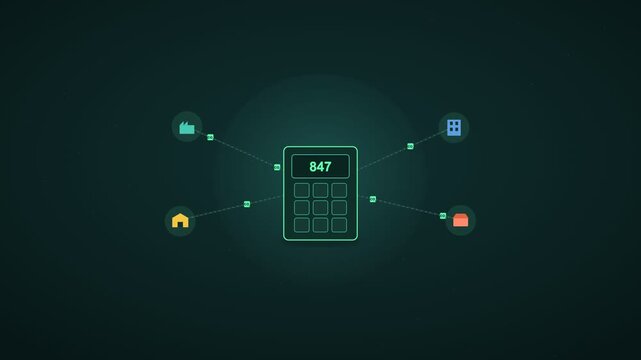 ESG Carbon Footprint Calculator Animation With Sustainability Metrics