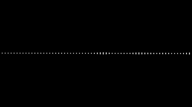 Sound wave audio spectrum black background, audio waveform spectrum animation.White line audio wave visualization on transparent background.Sound wave animation isolated on black background.