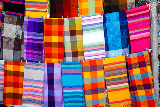 Colorful Woven Textile Display