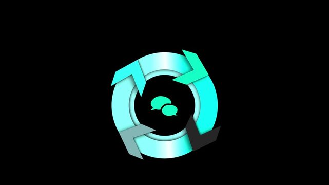 3D Infographic Element with Alpha Channel. Version with numbers.4k video.