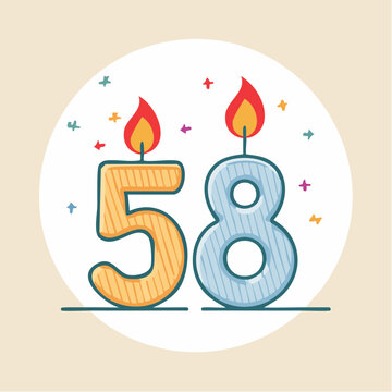 Birthday Candles Number 58
