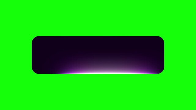 Glowing edge rectangle text box animation for SaaS UI. Empty digital tech panel layout with abstract purple neon border and futuristic HUD light frame on chroma key.