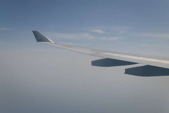 wing of airplane view from window