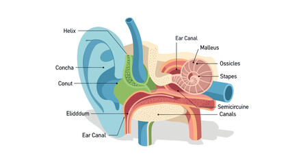 human ear anatomy diagram © Fulan