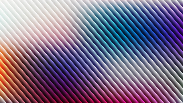 An abstract colorful rainbow background with diagonal metallic lines and a textured striped pattern creates a modern wallpaper design