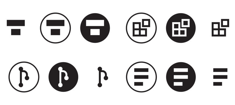 Set of black and white interface application icons Vector