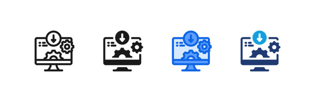 Software Installation System Update Icon multiple style collection. Vector illustration.