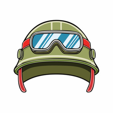 Military Helmet with Goggles