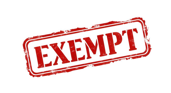 Red ink rubber stamp with the word exempt inside isolated on transparent background