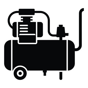 Air compressor icon, industrial equipment illustration