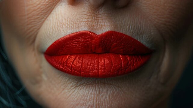 elderly woman with red lips