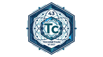 Fototapeta premium Technetium Tc 43 Periodic Table Element Abstract Geometric Design