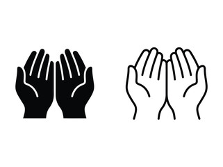 Obraz premium Black and white clapping hand icons Vector