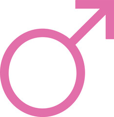 Pink mars symbol on white background, gender male © JANNATUL FERDOUSH