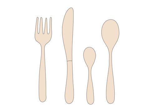 Kitchen Cutlery Set Vector Illustration