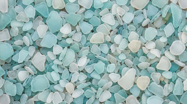 Frosted Sea Glass Pieces Blue texture background detail