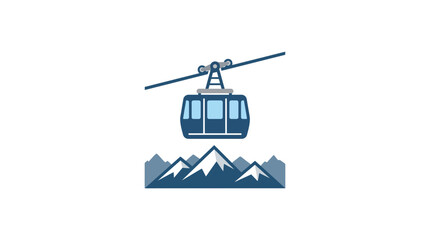Cable Car Over Mountain Peaks Vector Illustration © Adam Azriel 
