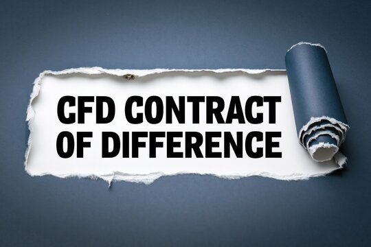 cfd contract of difference written under a torn blue paper