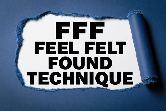 fff feel felt found technique written under a torn blue paper
