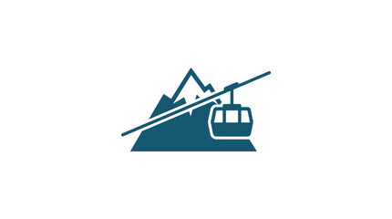 Minimalist Cable Car and Mountain Peak Icon © Ilyas Raziq Zayyan A