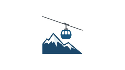 Minimalist Cable Car Over Mountain Peaks Icon © Ilyas Raziq Zayyan A