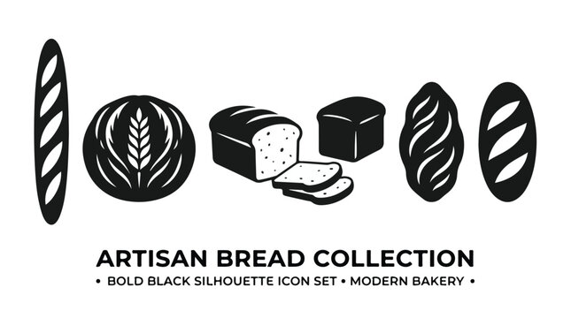 Artisan bread collection featuring a variety of freshly baked loaves with crusty textures and rustic appearance