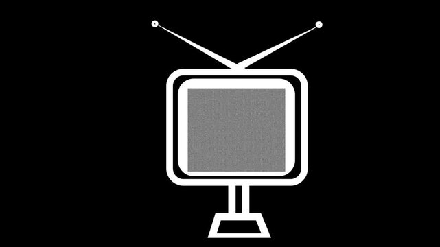 noice effects animation, and black background, with tv foatice icon animation, and 4k video.