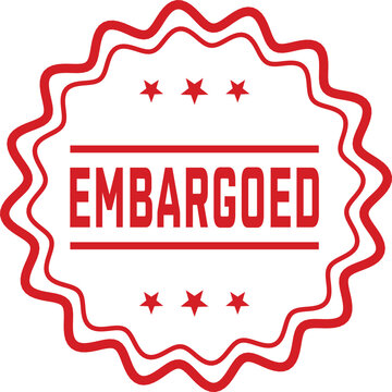 Embargoed rubber stamp embargo seal confidential document stamp