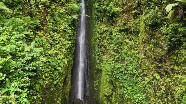 Crane shot of Nagsipit Falls in Bicol, Philippines