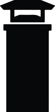 Silhouette vector of a simple chimney stack rooftop exterior design