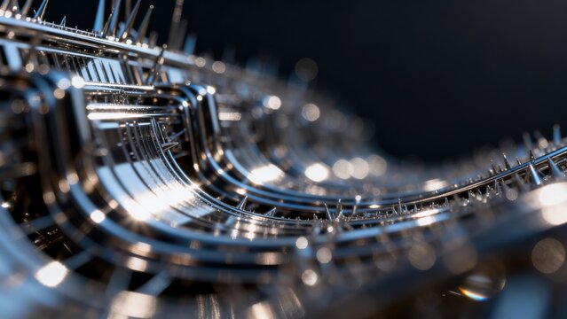 Closeup of metallic mechanical structure