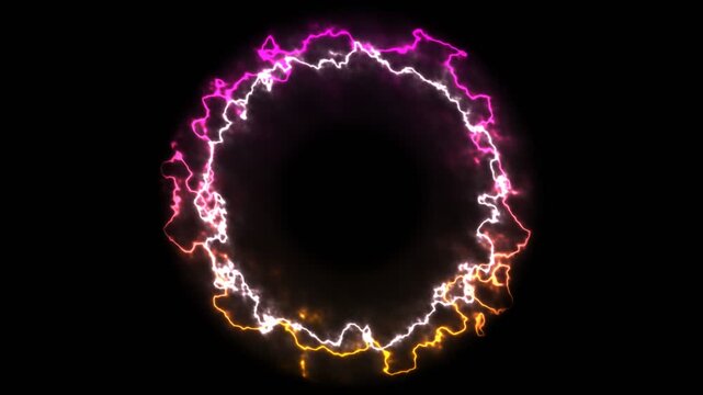 Synthwave Sunset Portal Round Streamer Facecam Border Overlay 4K