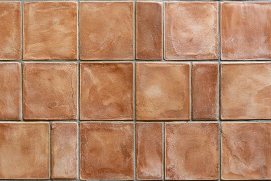 Earth-toned, square, rectangular textured tiles arranged in a grid pattern