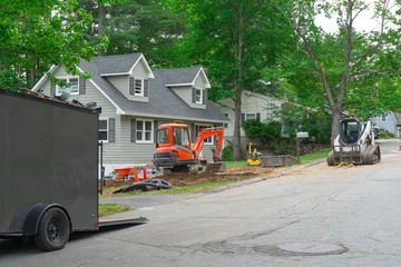 residential home under yard renovation © nd700