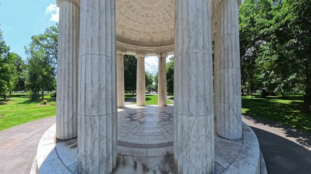 Marble World War One memorial pavilion on National Mall Washington DC
