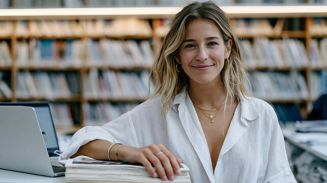 Academic researcher in a university libr 1