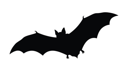 Fototapeta premium Bat Silhouette Against A White Background A Dark Graphic Design Silhouette