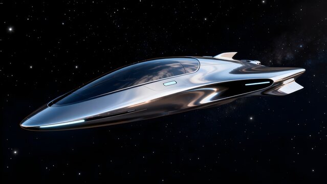 Futuristic spaceship in space