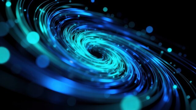 Abstract blue spiral light pattern