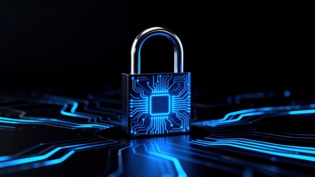 Digital padlock on circuit board