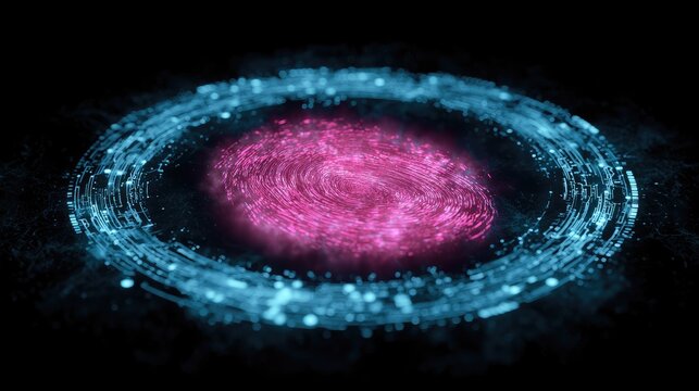 Swirling pink core contained by a vibrant, glowing blue energy field