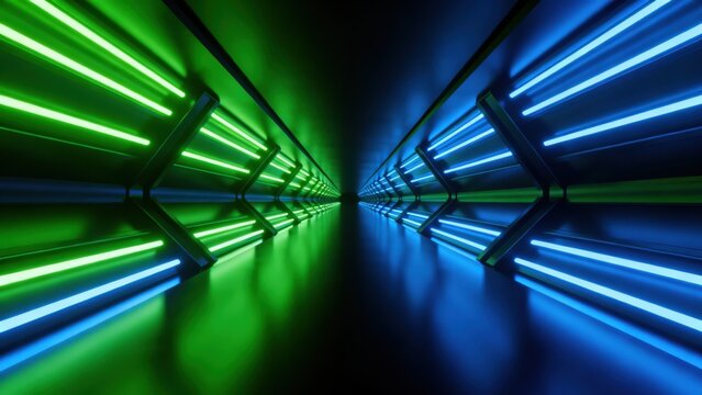 neon light corridor