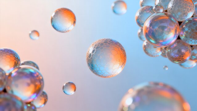 Floating Bubbles with Hexagonal Patterns