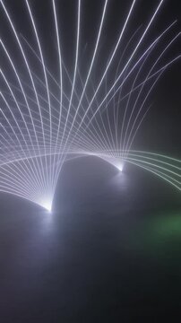Futuristic Laser Beam Light Show in Fog Generative AI